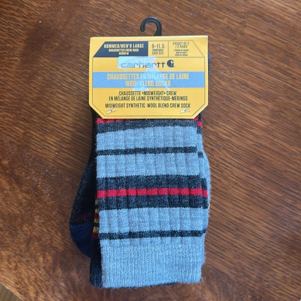 Carhartt Men's Midweight Stripe Crew Sock 2 Pack - Picture 2 of 7